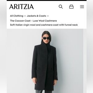 Aritzia Dark Grey Cocoon Coat - Luxe Wool Cashmere